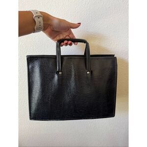 Vintage 90s kids corporate work suitcase travel salesman double handle